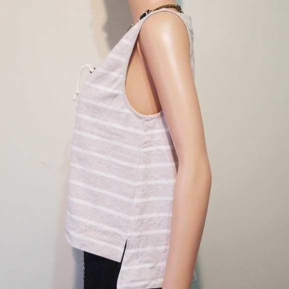 Madewell Cotton Stripe Asymmetrical Tank sz M NWT - Picture 4 of 8